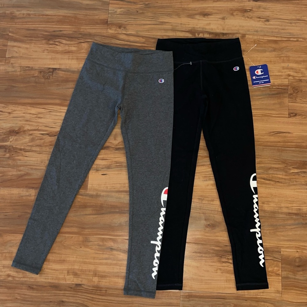 Champion girls size S leggings in black and gray. new with tags
